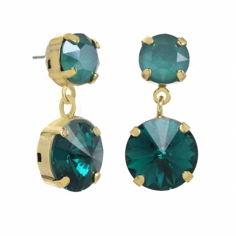 NEW TOVA women's felicia earrings in green